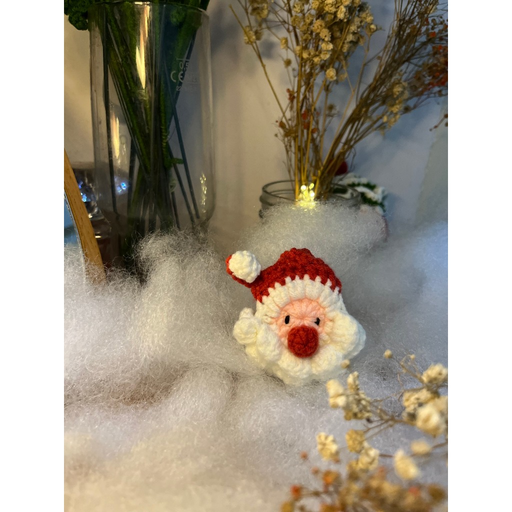 Ông già Noel bằng len handmade trang trí giáng sinh, làm móc khóa