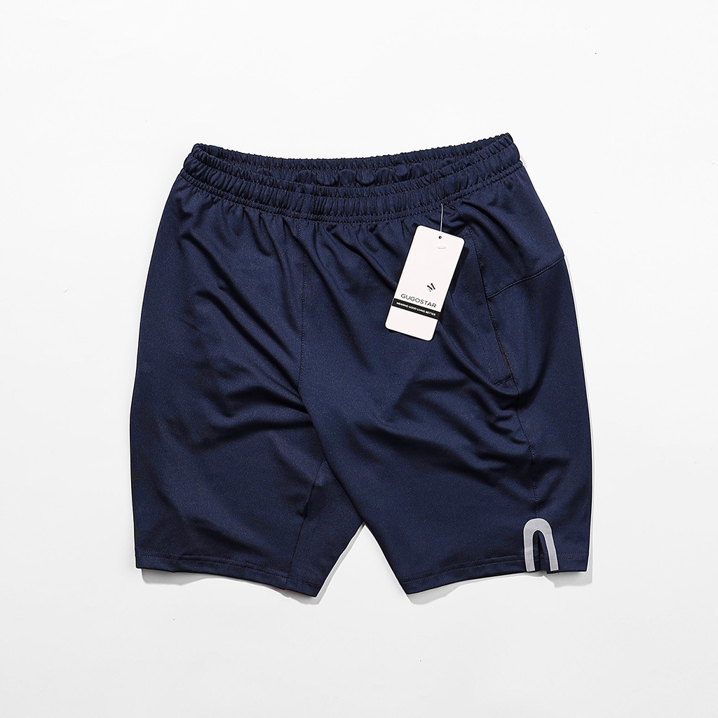 Quần Short Nam Thể Thao Xẻ OVAL G48 Gugostar, 3 Túi Khóa Kéo, Co Giãn 4 Chiều