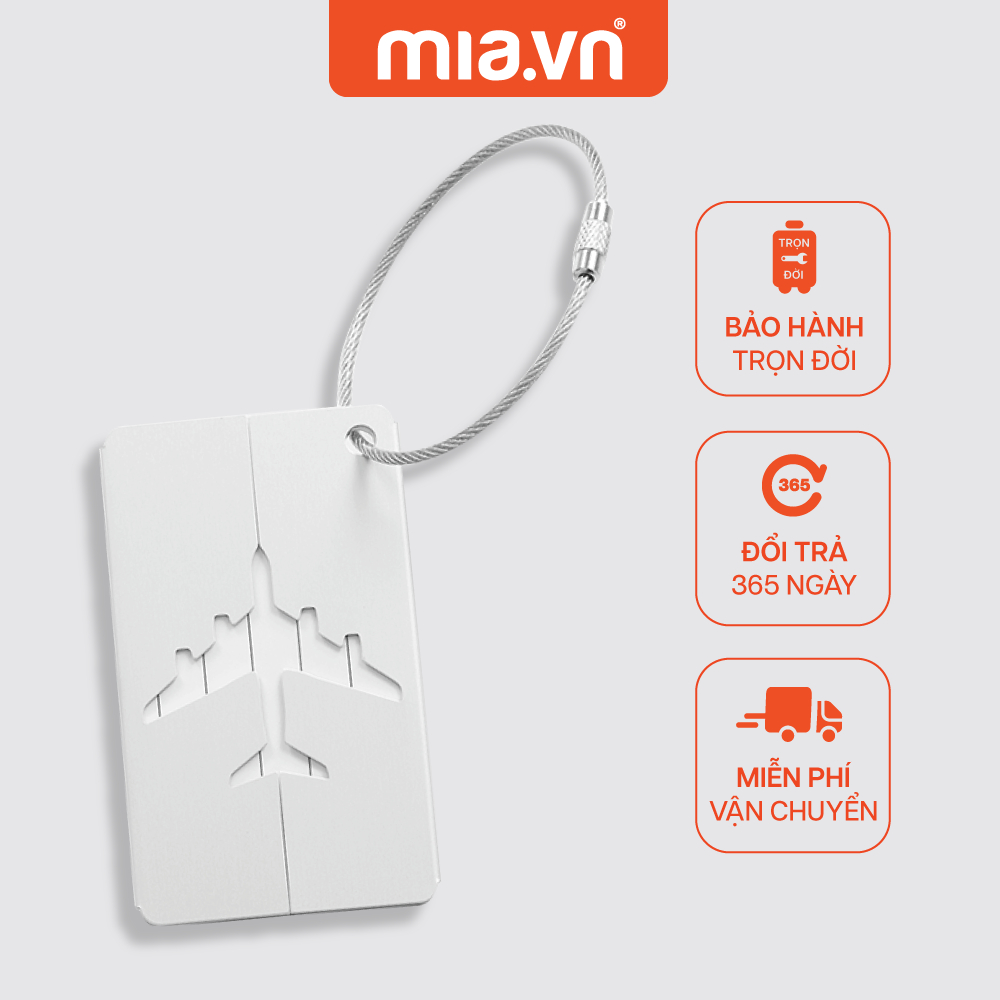 Thẻ treo hành lý vali du lịch Mia Aluminum Luggage Tag S Silver chống thất lạc