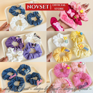 Dây buộc tóc scrunchies NOVSET cột tóc chun tóc gắn tag nhiều mẫu mã xinh xắn
