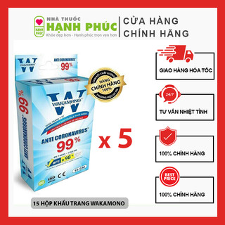 [COMBO 5 HỘP] Khẩu Trang Wakamono Việt Nam Chính Hãng 4 Lớp Hộp 10 Cái Người Lớn Sỉ Lẻ Toàn Quốc