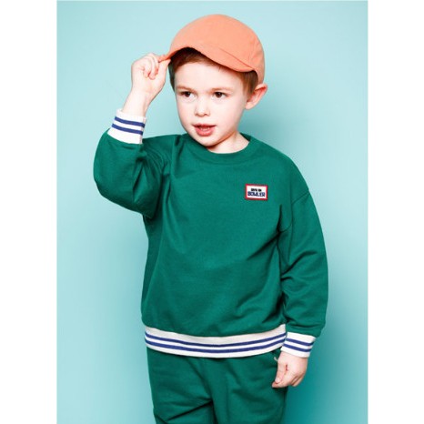 Áo nỉ da cá trơn phối gấu kẻ bé trai bé gái Jelis. HA2616