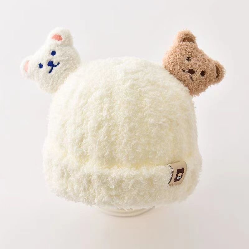 SET MŨ KÈM KHĂN GẤU LÔNG CỪU CHO BÉ