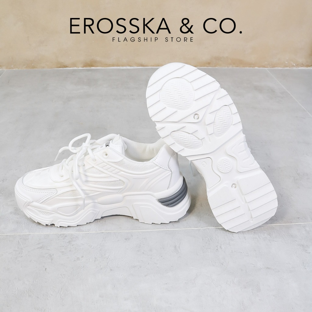 Erosska - Giày sneaker nữ đế độn thời trang năng động màu trắng - GS027