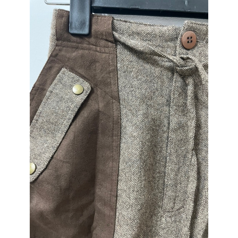 Chân váy dạ Nhật phối nhung size s - m k39