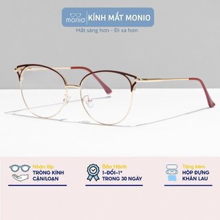 Gọng kính cận nam nữ MONIO mắt tròn chất liệu kim loại thanh mảnh màu sắc thời trang G95-66