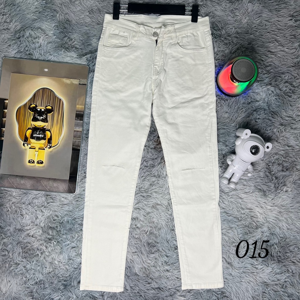 Quần jean nam dài trơn, hoặc rách gối, mẫu mới hot trend, phong cách thời trang trẻ trung sang trọng