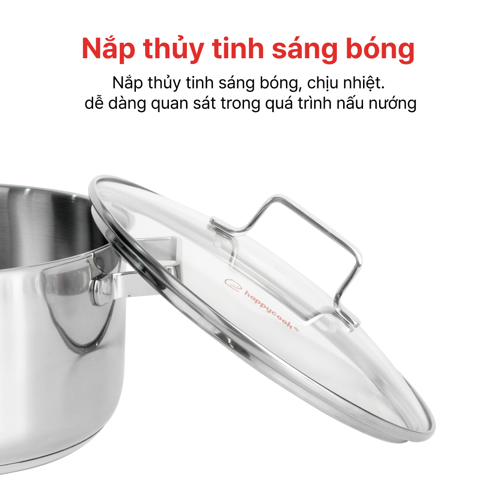 Bộ nồi Inox cao cấp 3 đáy Milan XP HAPPYCOOK, HC06-MLXP