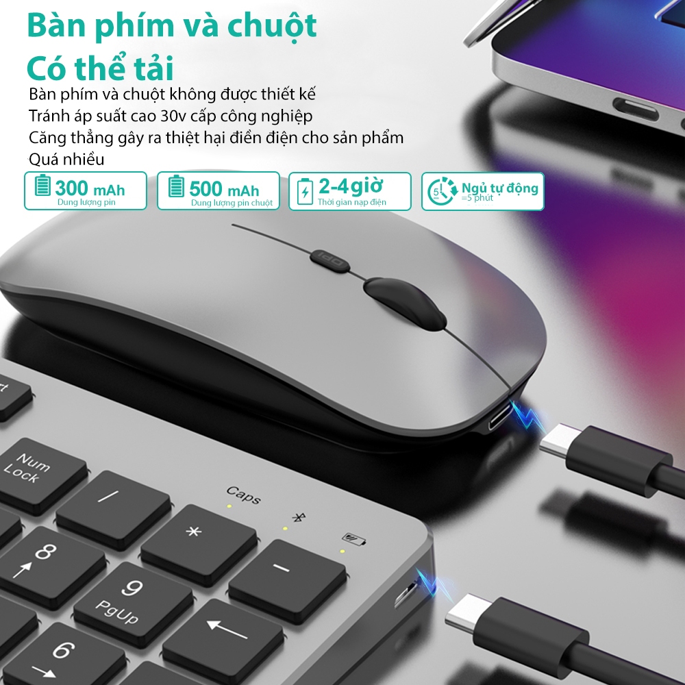 Bàn phím Goojodoq Modus Bluetooth 3 102 phím Bàn phím chuột không dây dành cho Macbook Laptop Máy tính để bàn