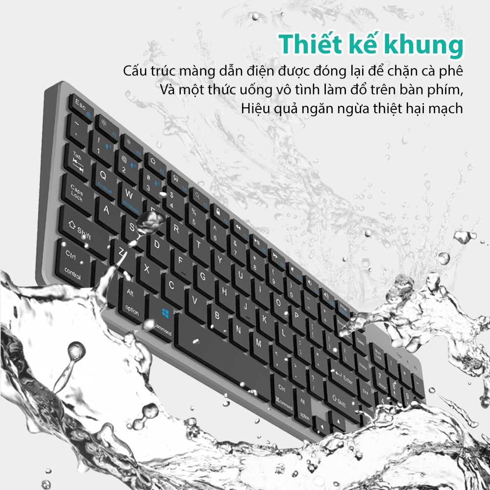 Bàn phím Goojodoq Modus Bluetooth 3 102 phím Bàn phím chuột không dây dành cho Macbook Laptop Máy tính để bàn