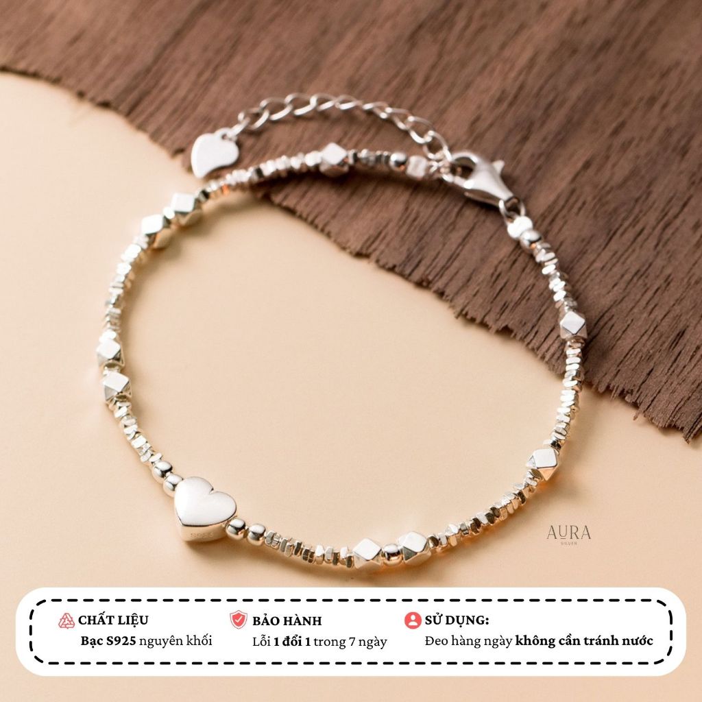 Vòng tay bạc nữ 925 lắc tay Lalin-Aura Silver-LT35