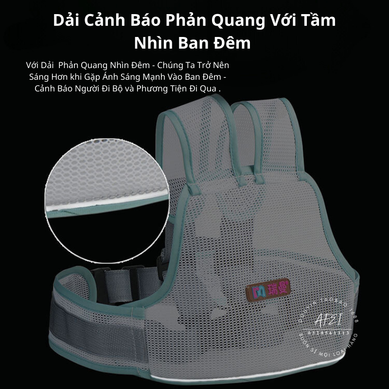 Đai Đi Xe Máy An Toàn Vải Lưới Thoáng Mát Cho Bé Từ 1-10 Tuổi - FL42