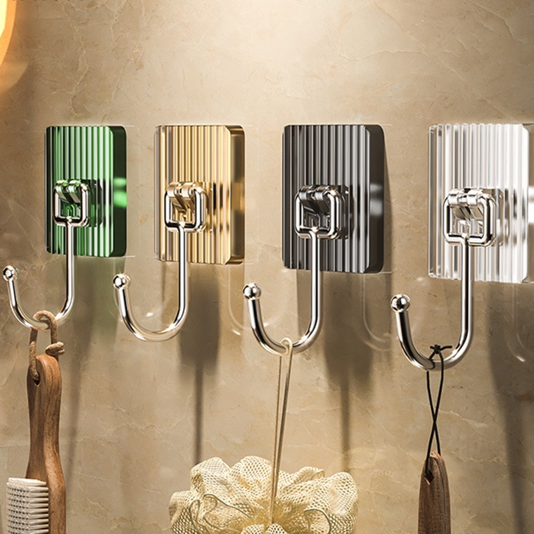 MVP3711 Set 5 Móc Treo Khăn Tắm Dán Tường Bằng Acrylic Trong Suốt