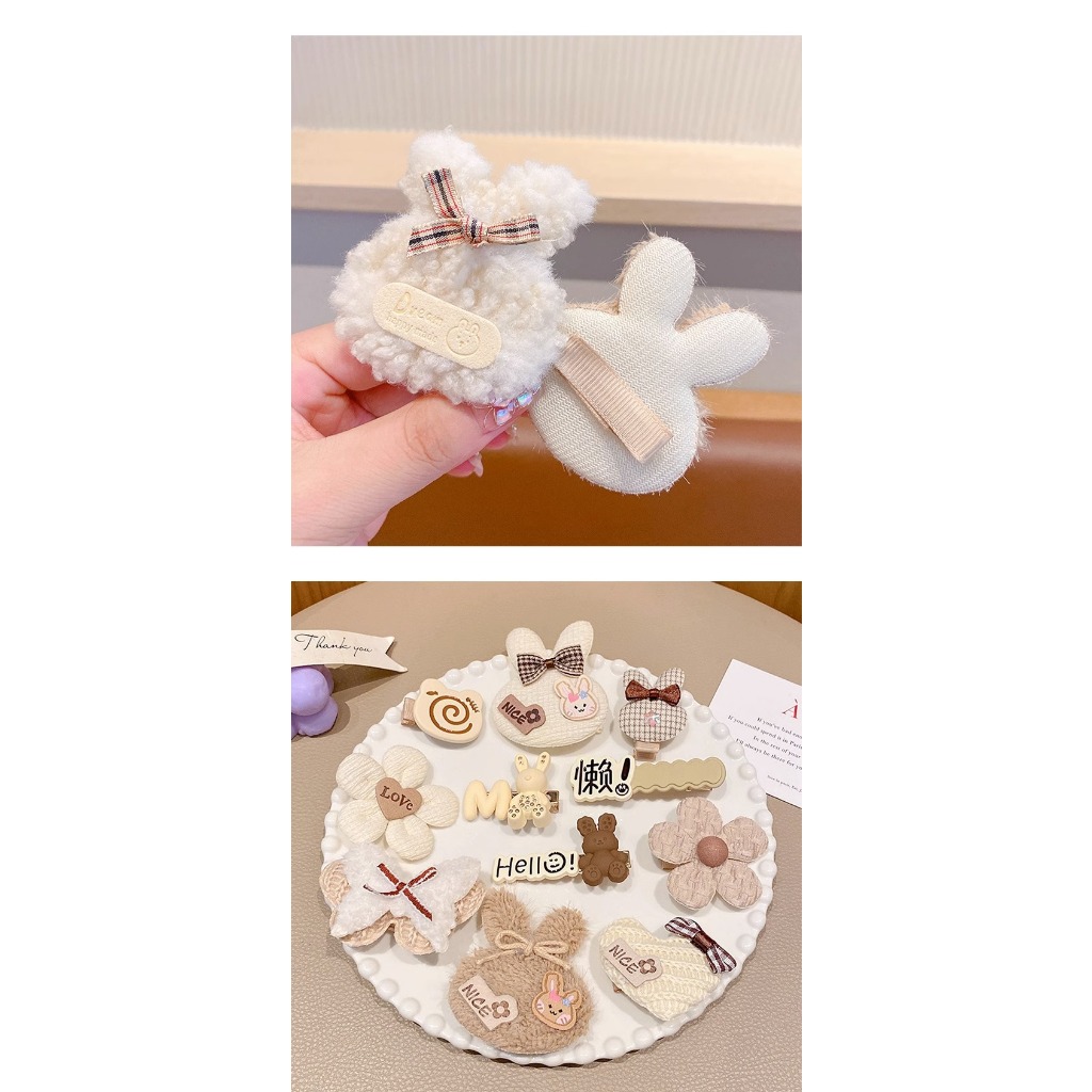 MVP3705 Set 8 kẹp tóc thỏ trắng dễ thương cho bé