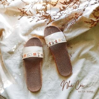 Dép cói ngang trắng búp bê siêu nhẹ siêu bền đi biển