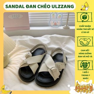 Dép sandal nữ - Giày quai hậu quai đan chéo ulzzang da PU cao cấp đế cao 4cm chất liệu cao su