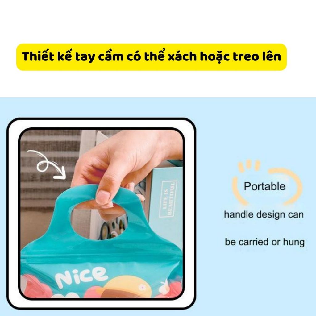 Túi nilong đựng quà có quai và khoá zip