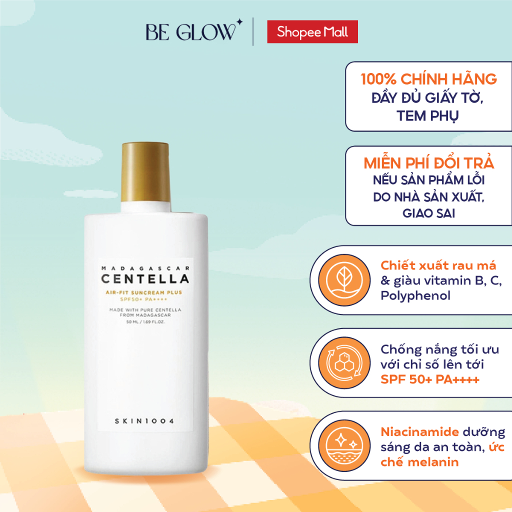 Kem chống nắng Skin1004 Madagascar Centella SunCream Cream Air-Fit SPF50+ PA++++ - Be Glow Beauty