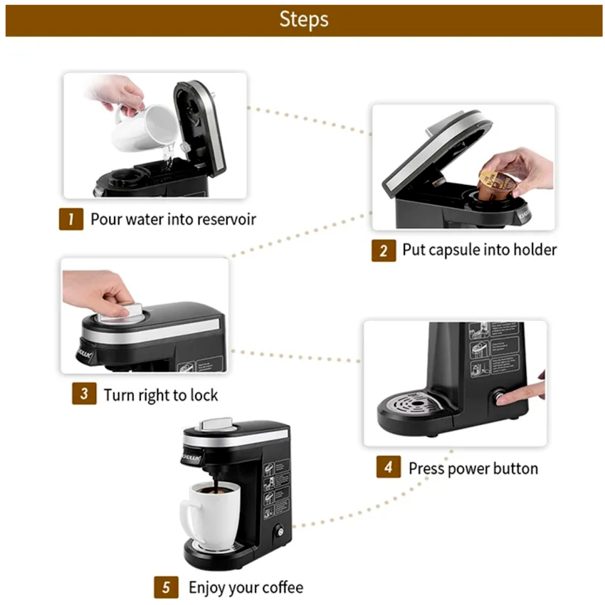 Sản phẩm Máy pha cà phê viên nén QF-CM801 Thương hiệu Đài Loan Chulux Nespresso - Bảo Hành 1 Năm