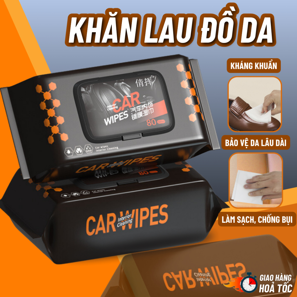 Khăn Ướt Lau Đồ Da Nội Thất Ô Tô Làm Sạch & Bảo Vệ, Bảo Dưỡng Và Làm Bóng, Vệ Sinh Đồ Da, Giày,Túi Túi, Áo Da