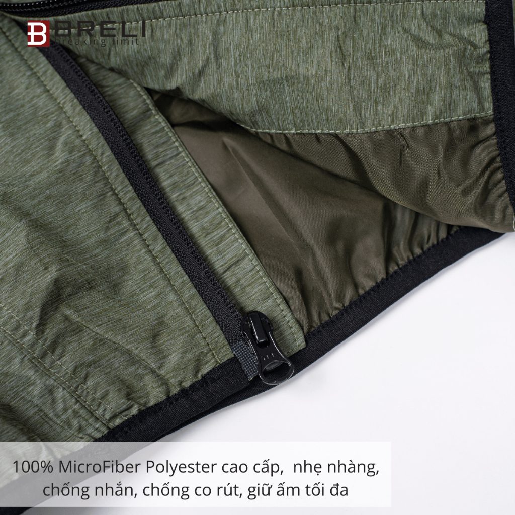 Áo Khoác Gió Thể Thao Nam Thương Hiệu Breli Áo Khoác Nam Màu Xanh Thiết Kế Cao Cấp - BAG2127-LBL