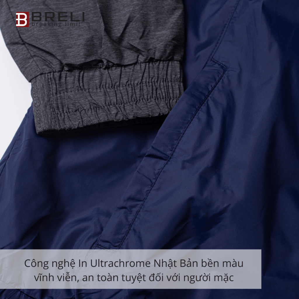 Áo khoác gió nam Thương Hiệu Breli  Áo Khoác Nam Không Cổ Chắn Gió Chắn Bụi Cao Cấp - BAG2131-DNV