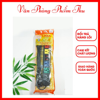 Ổ cắm điện 6 ổ 3 chấu lioa 6d52n ổ cắm điện lioa có 6 lỗ cắm 3 chấu dây dài 5m đa năng
