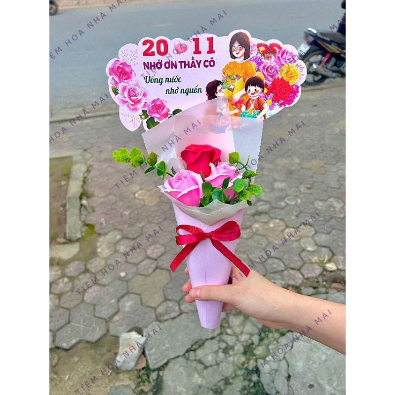 Bó hoa sáp 3 bông tặng 20/11