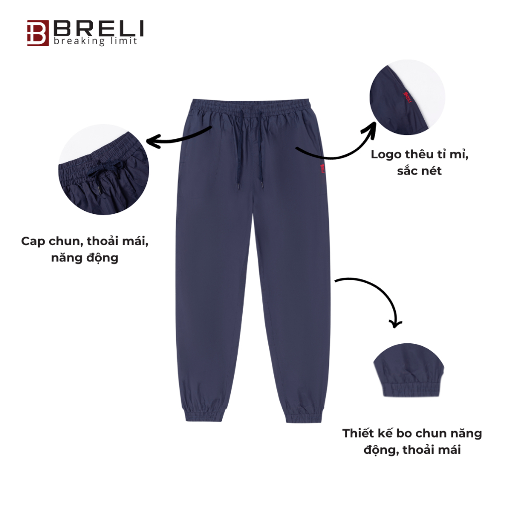 Quần gió nam Breli Quần Thể Thao Nam Năng Động Thoải Mái- BQG2136-SPB