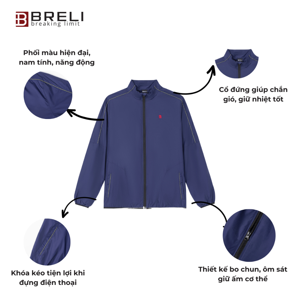 Áo khoác gió nam Breli - BAG2128-DNV