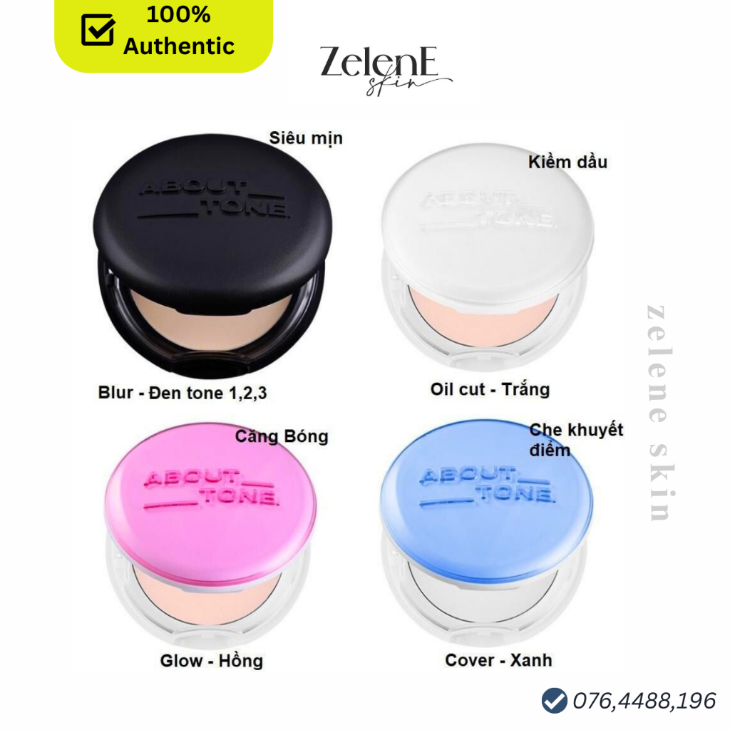 (Các Màu) Phấn Phủ Siêu Mịn Dạng Nén Eglips About Tone Blur Powder Pact 9g