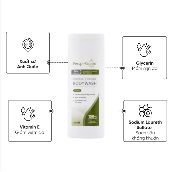 Sữa Tắm Perspi-Guard Khử Mùi Odour Control Body Wash 200ml