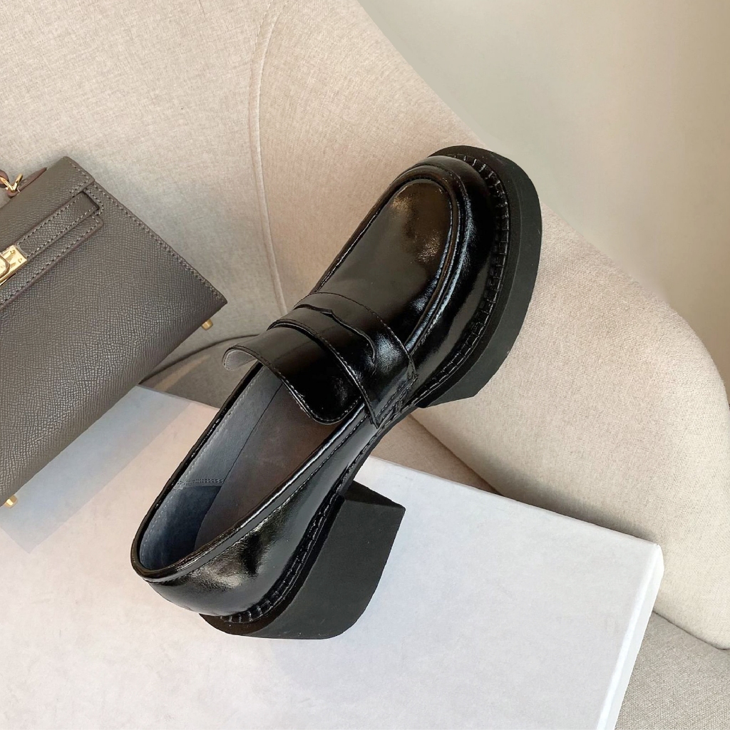 ENSo - Giày Loafer nữ SPINEL da thật màu trắng 6,5cm