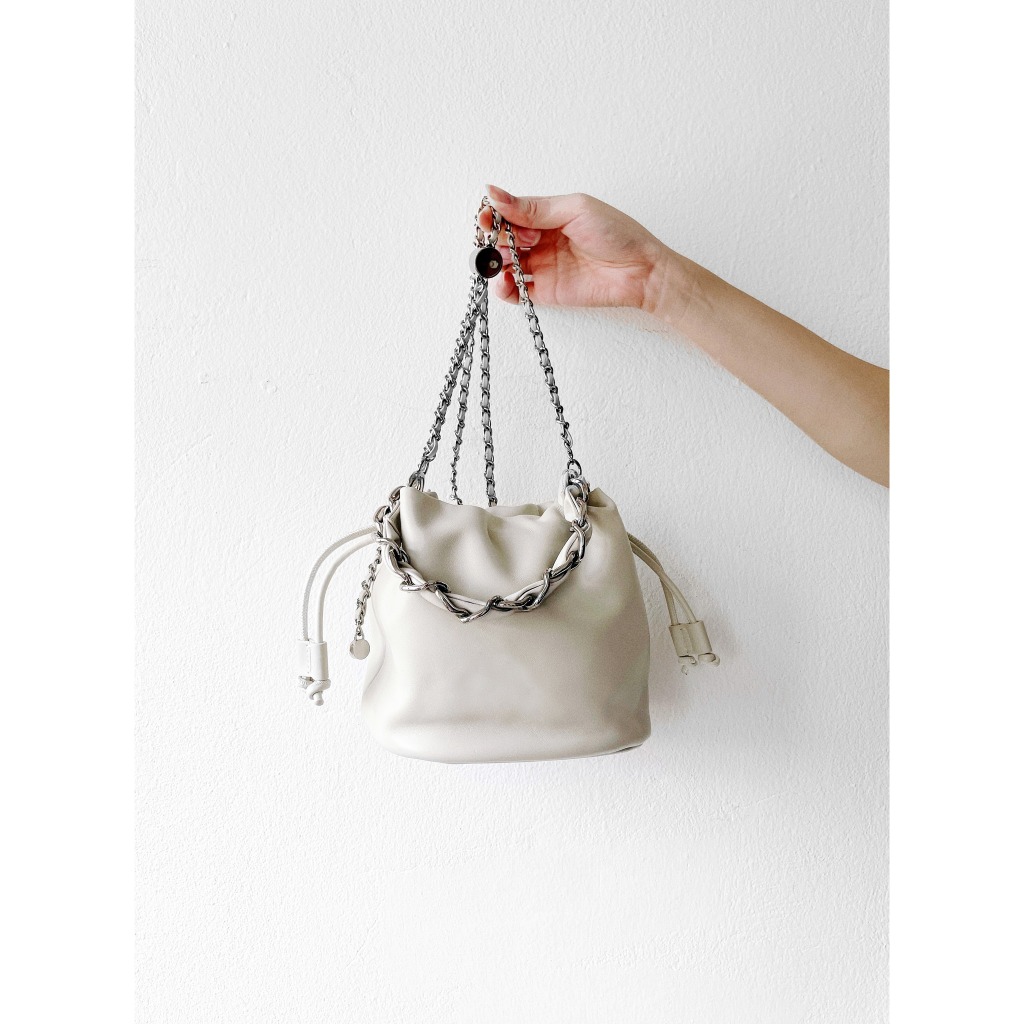 ENSO - MASS ROSE BAG, Túi Xách Da Thật Màu Đen