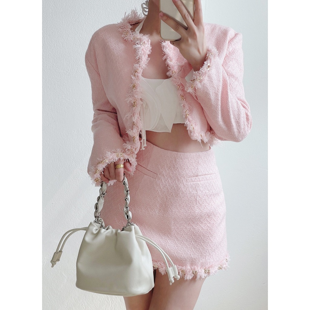 ENSO - MASS ROSE BAG, Túi Xách Da Thật Màu Đen