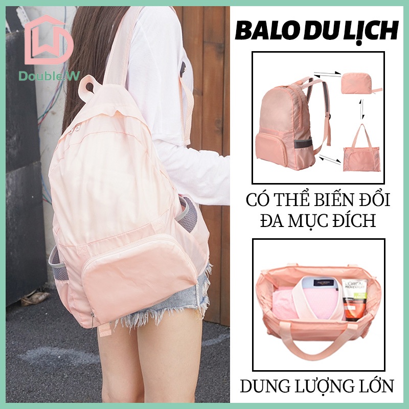 Balo có thể gập lại đa chức năng 2 trong 1 Balo du lịch nhẹ thời trang Túi xách nữ bền chống thấm nước