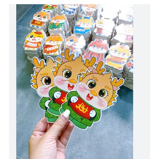 Combo 100 chiếc Lì xì Chipi 2024 -= lì xì tết 2024 loại có phản quàng - hình rồng