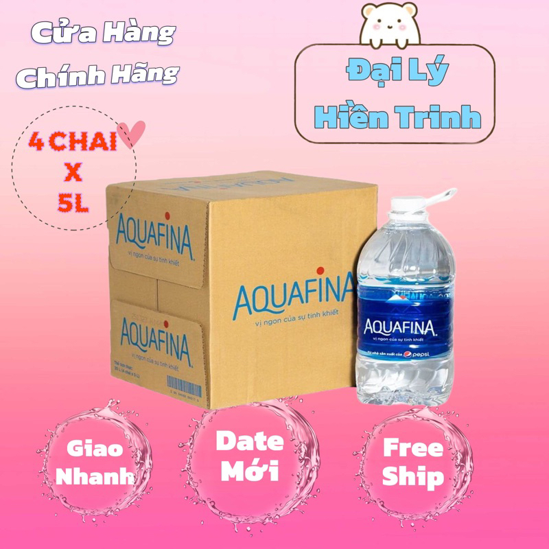 Nước Uống Tinh Khiết Aquafina 5L (Thùng 4 chai)