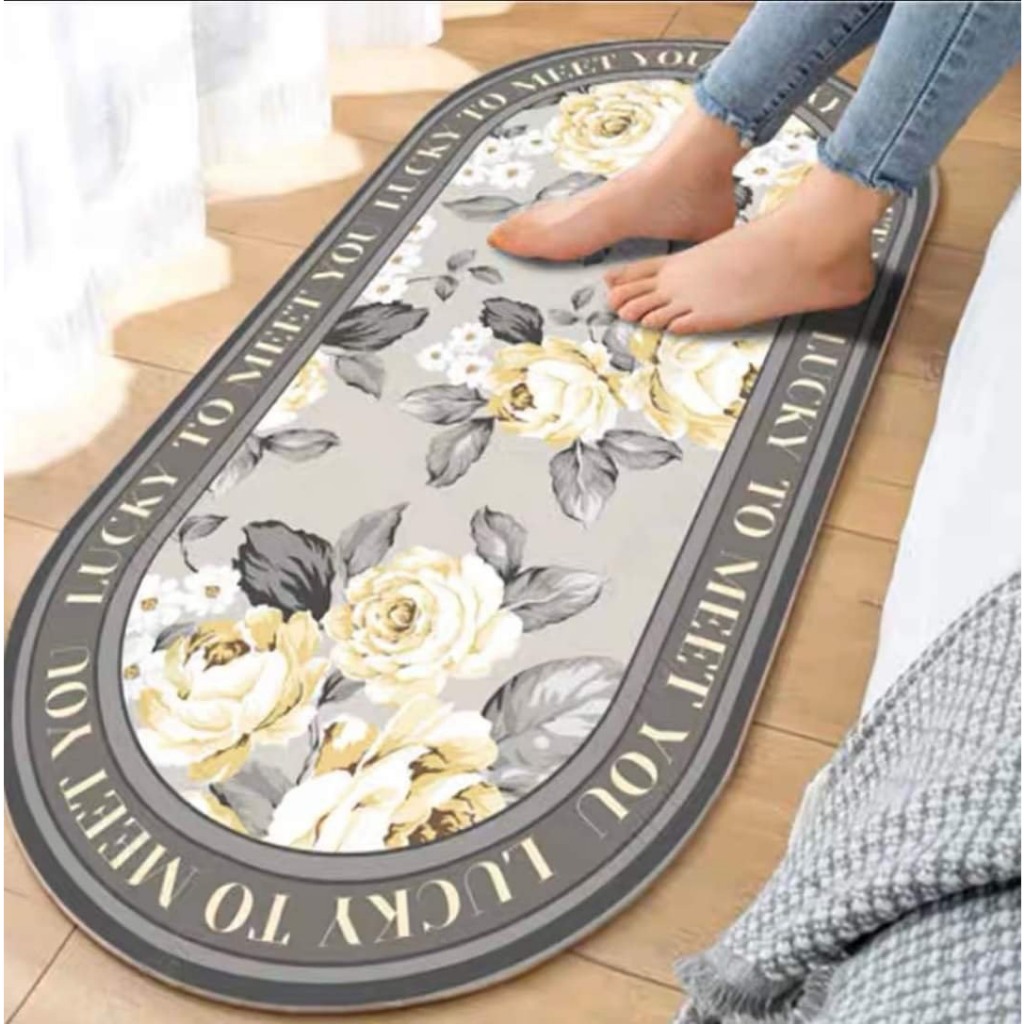 Thảm phòng ngủ - Thảm chân giường  decor trang trí phòng sợi lông cừu dày mịn - 50CM*120CM