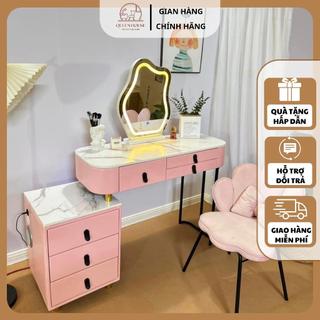 Bàn trang điểm mặt đá nhập khẩu cao cấp QueenHouse bàn phấn trang điểm thiết kế sang trọng tặng kèm GHẾ và GƯƠNG