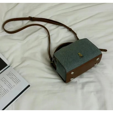 Béo Meo Ngủ Mùa Thu Đông Túi Nữ 2023 Mới Niche Denim Gối Túi Retro Boston Đeo Vai Túi