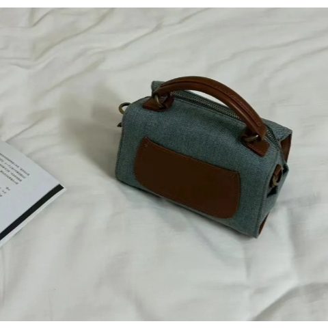 Béo Meo Ngủ Mùa Thu Đông Túi Nữ 2023 Mới Niche Denim Gối Túi Retro Boston Đeo Vai Túi