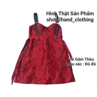 THANH LÝ ĐẦM GẤM THÊU HAI DÂY XÒE