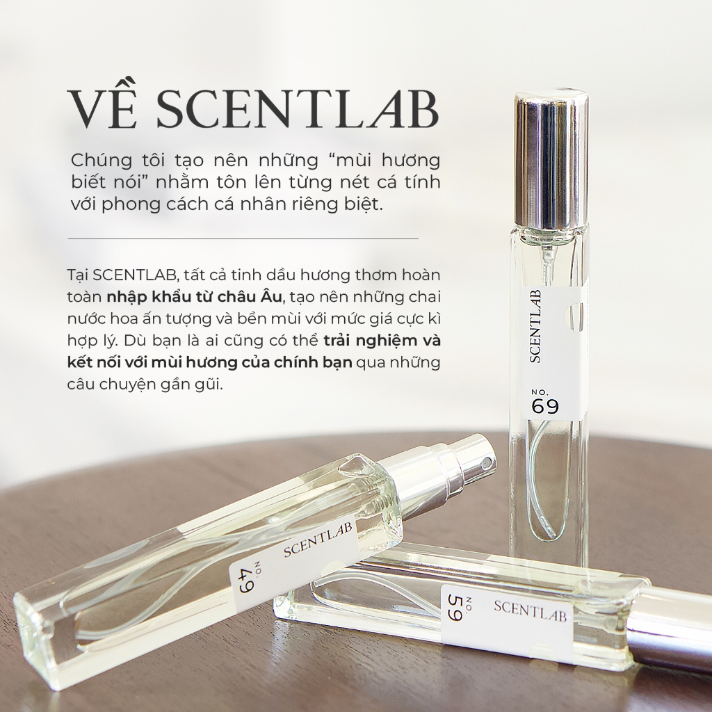 Nước hoa nữ SCENTLAB No.09 Lucid Dream tinh dầu thơm lưu hương 8h, hương gỗ mật ong, vanilla mini 10ml