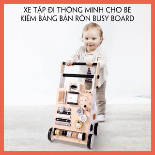 Đồ chơi gỗ - Xe tập đi kết hợp bảng bận rộn cho Bé