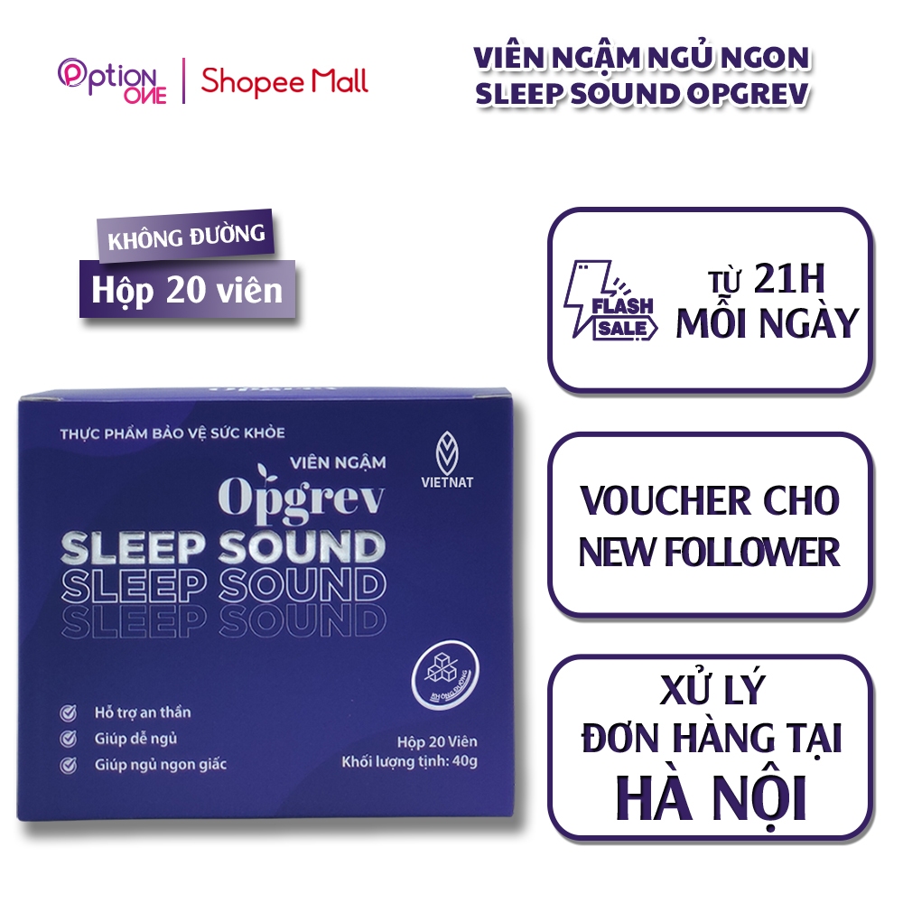 Viên ngậm Sleep Sound Opgrev hỗ trợ mất ngủ giúp ngon giấc – hộp 20 viên