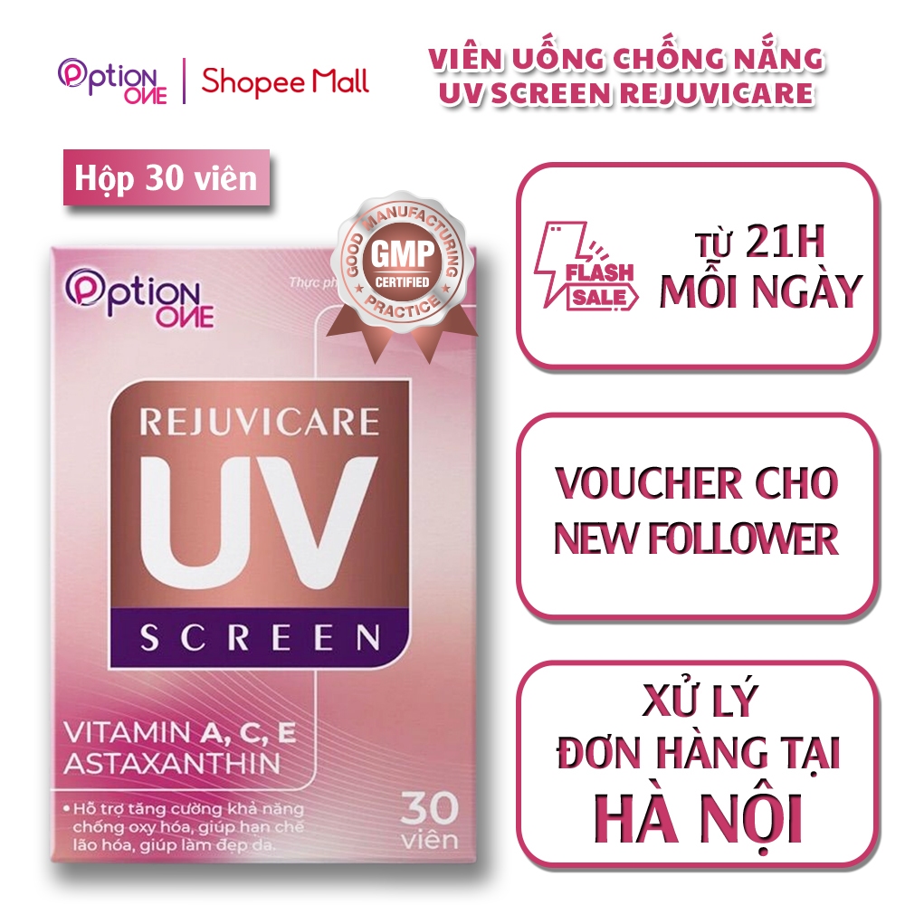Viên uống chống nắng UV Screen Rejuvicare - hộp 30 viên