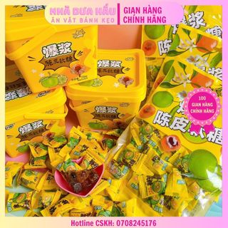 Kẹo dẻo ô mai quýt/  ô mai chanh muối nhân chảy WOW Hongkong xô 218gam/ gói 208gam