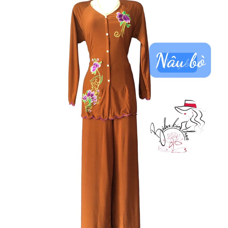 Bộ BABA MÀU may sẵn thêu hoa mặc vừa