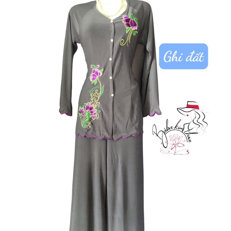 Bộ BABA MÀU may sẵn thêu hoa mặc vừa